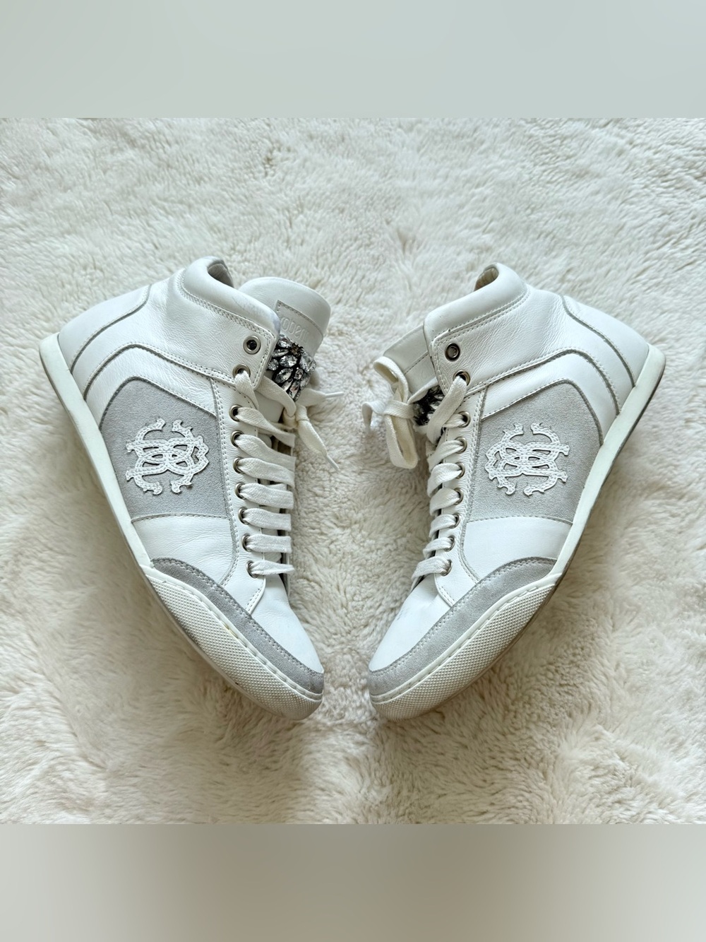 Roberto Cavalli women white sneakers size 38EU Authentic